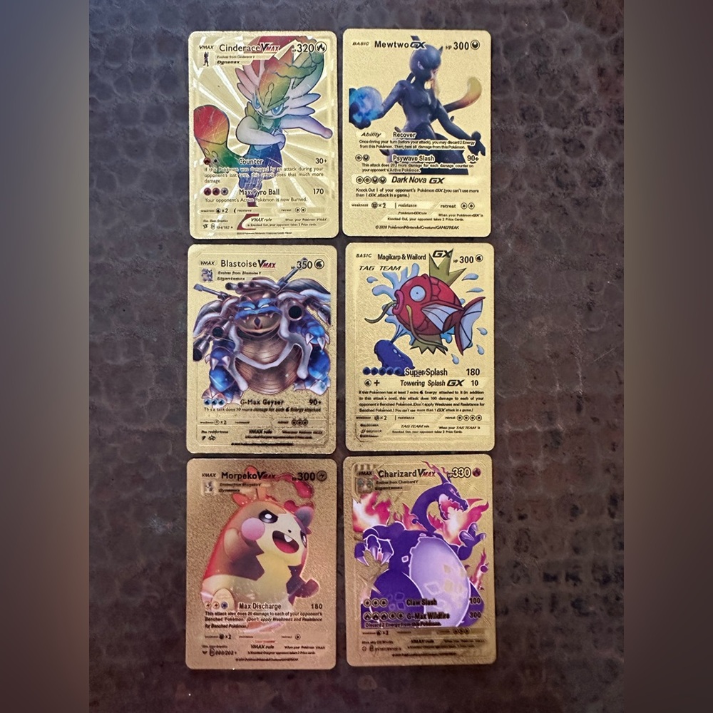 Pokemon Gold Collectible Trading Cards